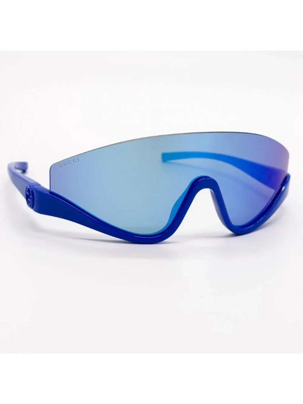 NEW GUCCI SUNGLASSES GG1650S 010 SHIELD BLUE UNISEX GUCCI EYEWEAR - Picture 5 of 9